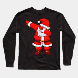 Dabbing Santa Shirt Christmas Boys Kids Men Xmas Gifts Long Sleeve T-Shirt